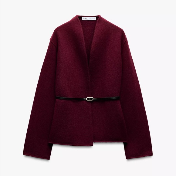 Zara Sweaters - NWT Zara 100% Wool Belted Jacket